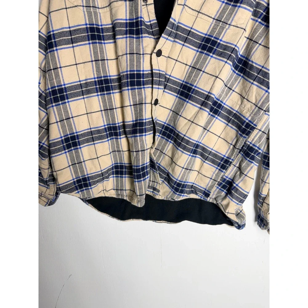 Carhartt Relaxed Fit Fleece Lined Flannel Hooded Shirt Jacket Plaid Mens XL